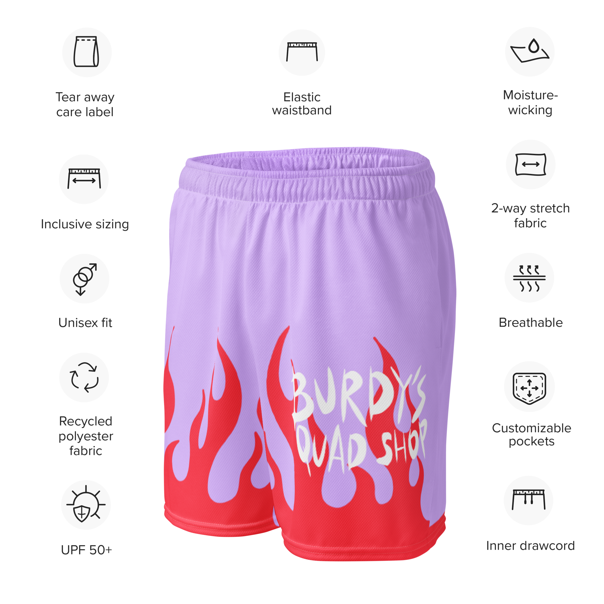 Short en mesh Flammes Burdy - PRECOMMANDE