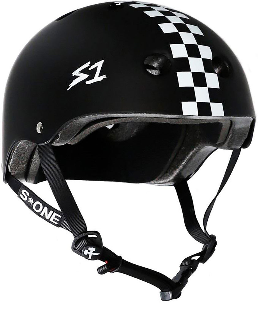 Casque Black Matte w/ White Checker