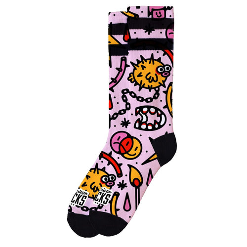 SockGuy Dark Magic Crew Socks - 6, Black/Multi, Small SockGuy Dark Magic Crew Socks - 6, Black/Multi, Small