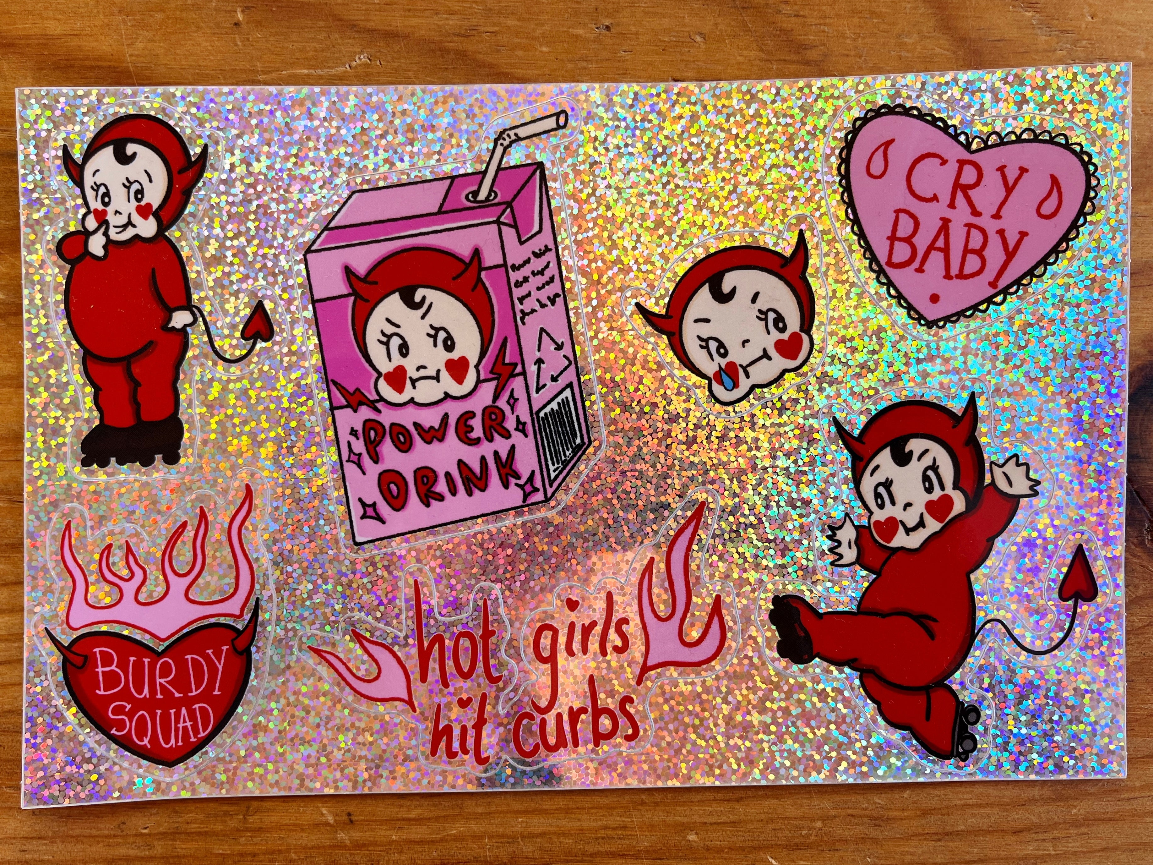 Planche de stickers - cry baby