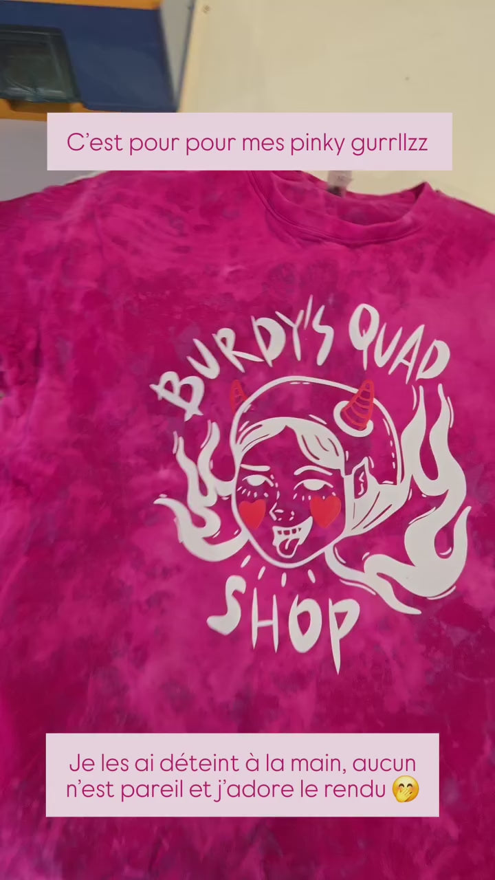 Tee-shirt Tie&dye Rose Burdy