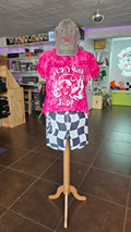 Tee-shirt Tie&dye Rose Burdy
