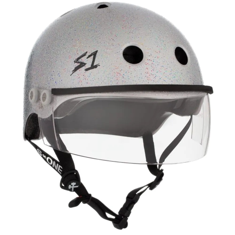 S1 Lifer Visor Helmet White Gloss Glitter