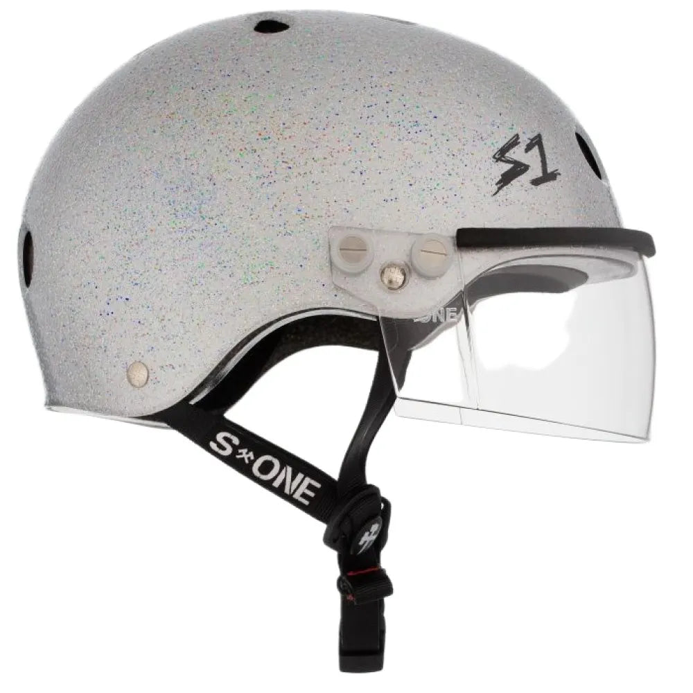 S1 Lifer Visor Helmet White Gloss Glitter