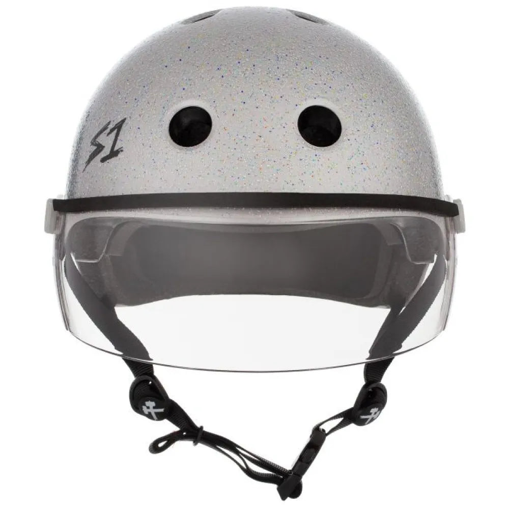 S1 Lifer Visor Helmet White Gloss Glitter